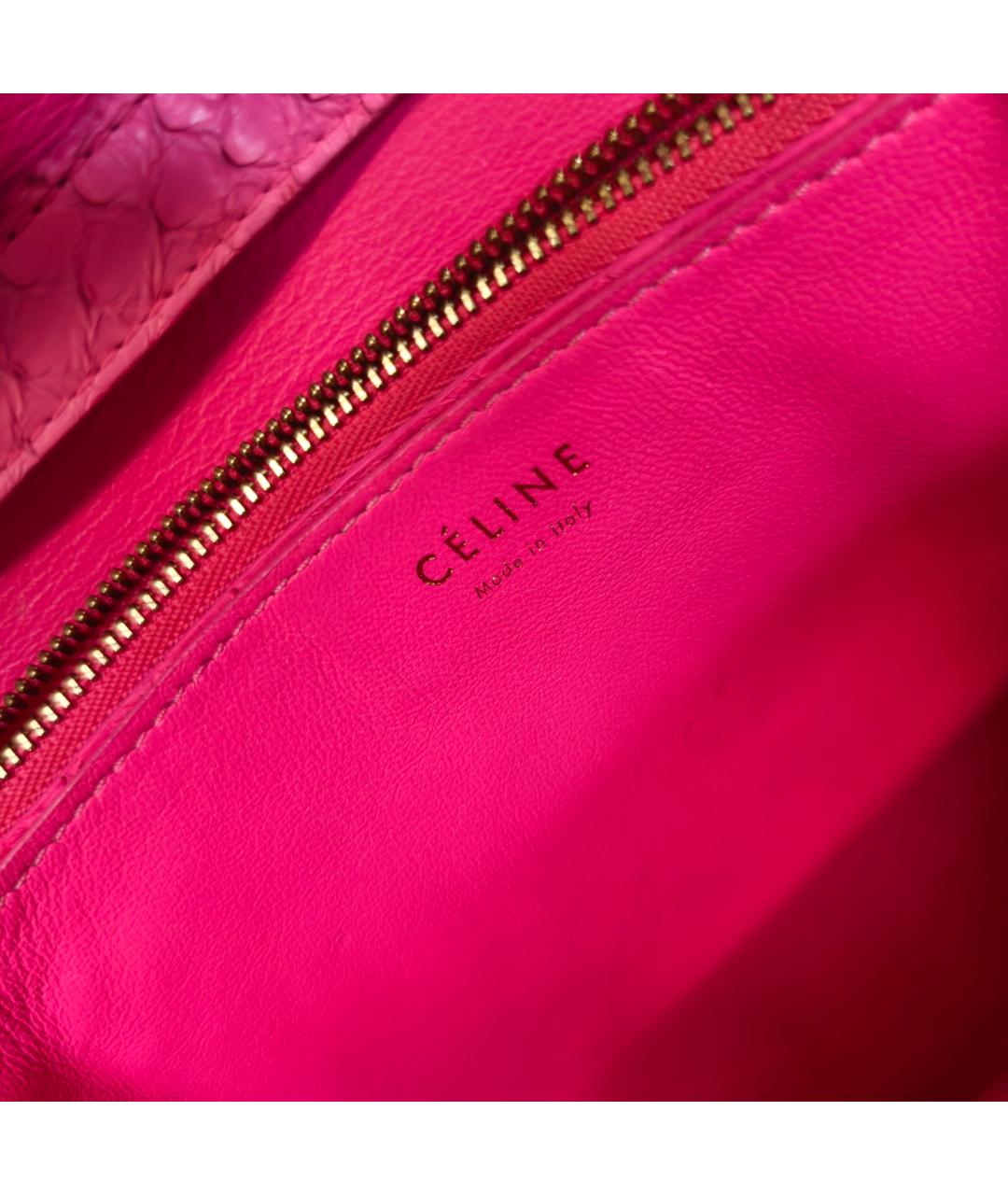 CELINE Розовая сумка через плечо из экзотической кожи, фото 4