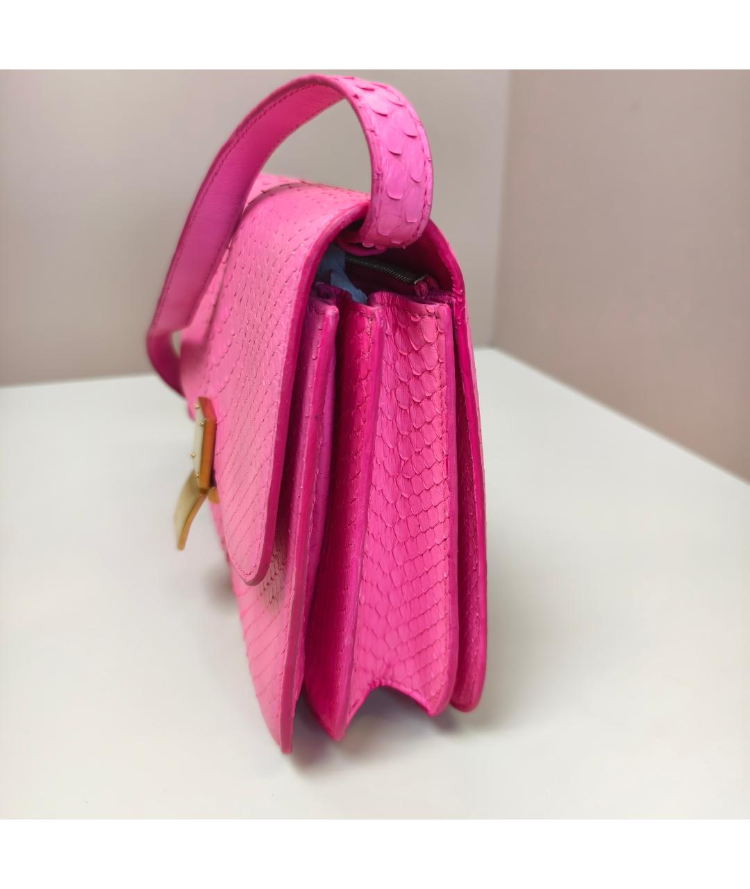 CELINE Розовая сумка через плечо из экзотической кожи, фото 5