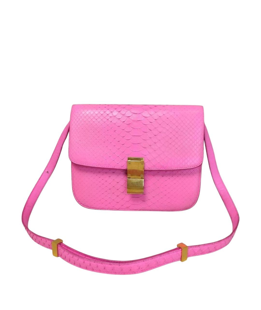 CELINE Розовая сумка через плечо из экзотической кожи, фото 1
