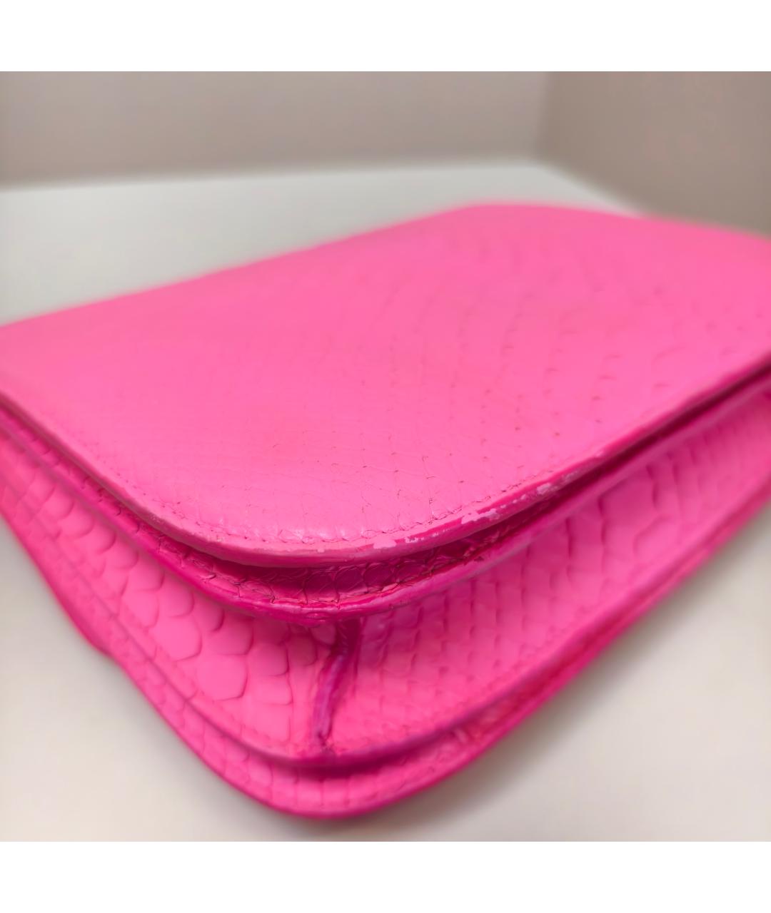 CELINE Розовая сумка через плечо из экзотической кожи, фото 2