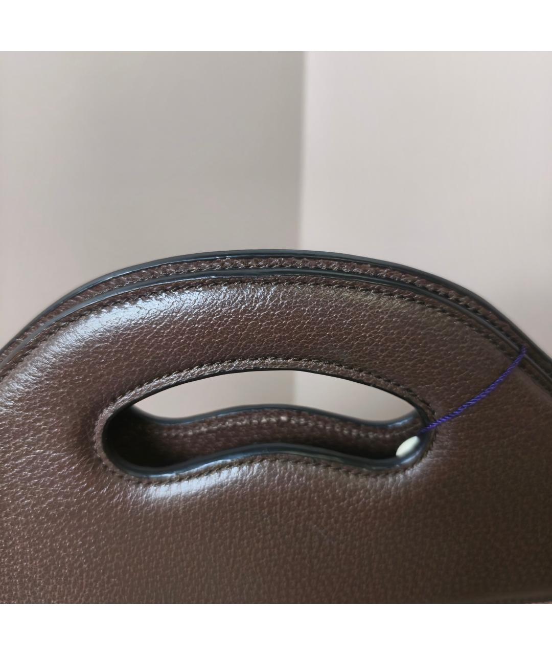 GUCCI Коричневая тканевая сумка с короткими ручками, фото 2