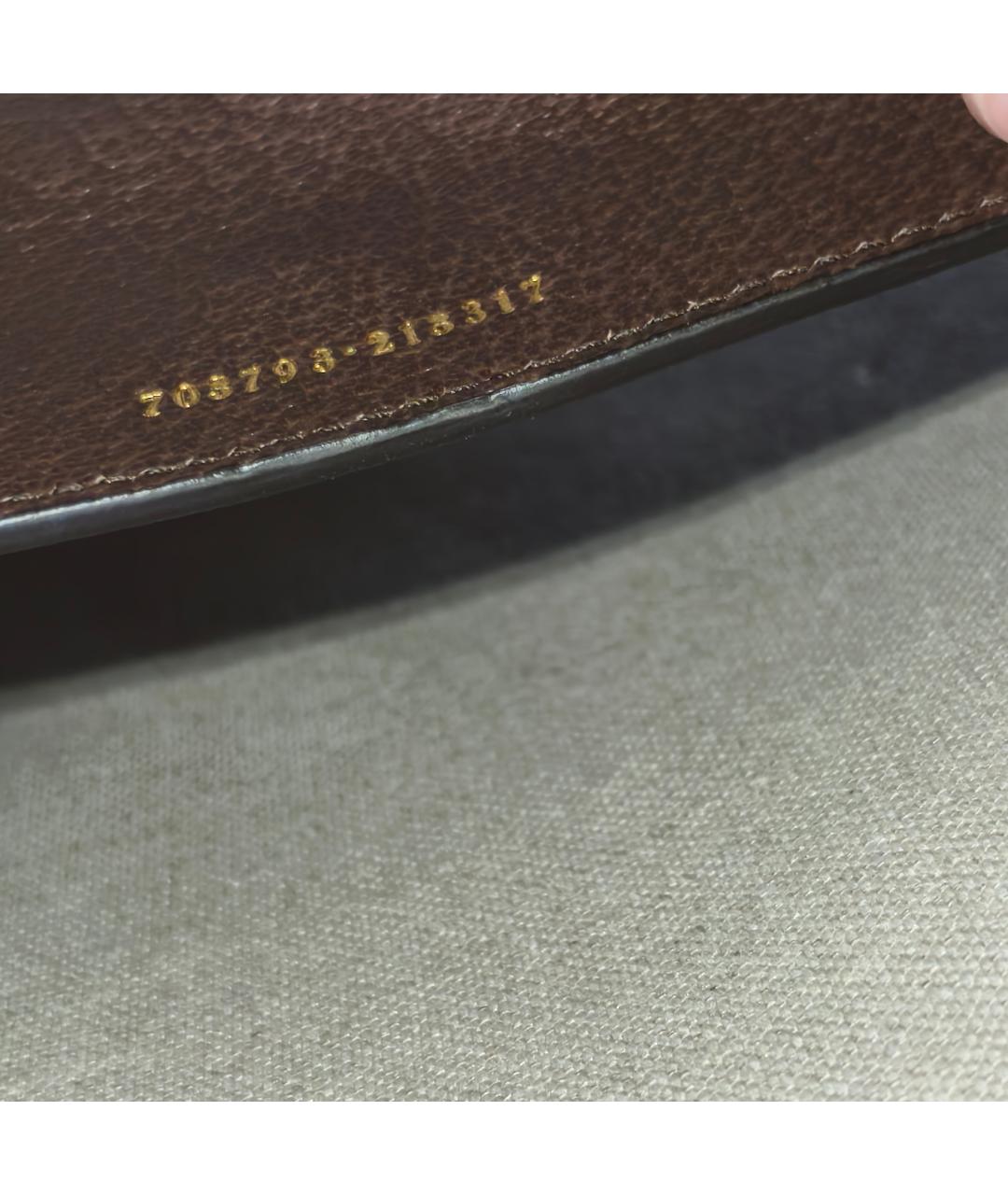 GUCCI Коричневая тканевая сумка с короткими ручками, фото 9