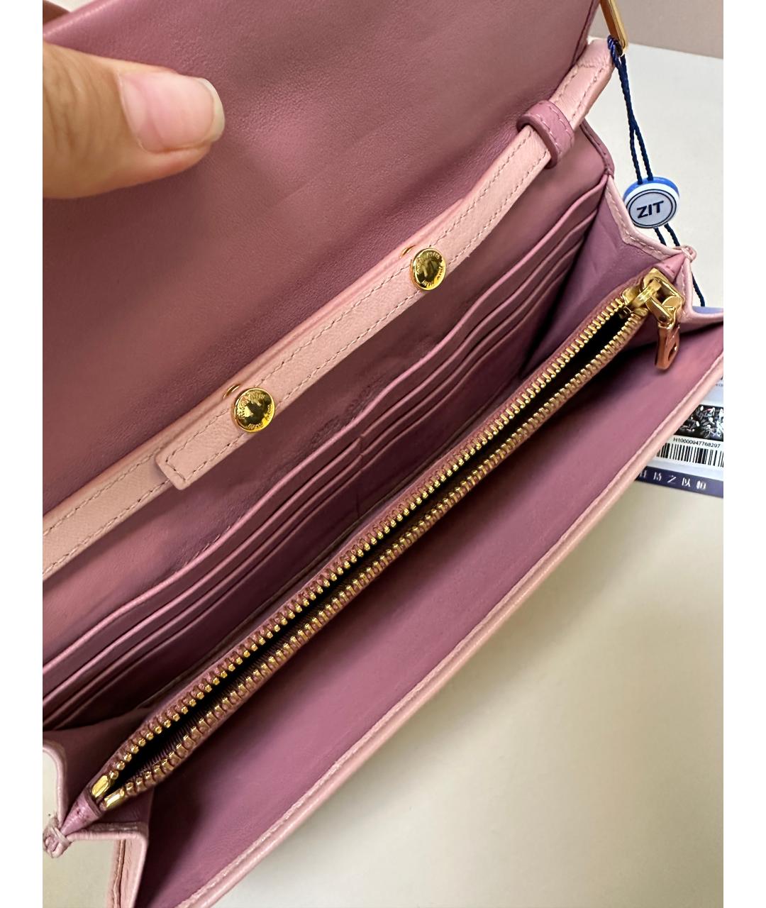 MIU MIU Розовая кожаная сумка через плечо, фото 2