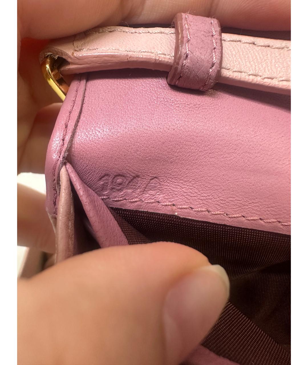 MIU MIU Розовая кожаная сумка через плечо, фото 7