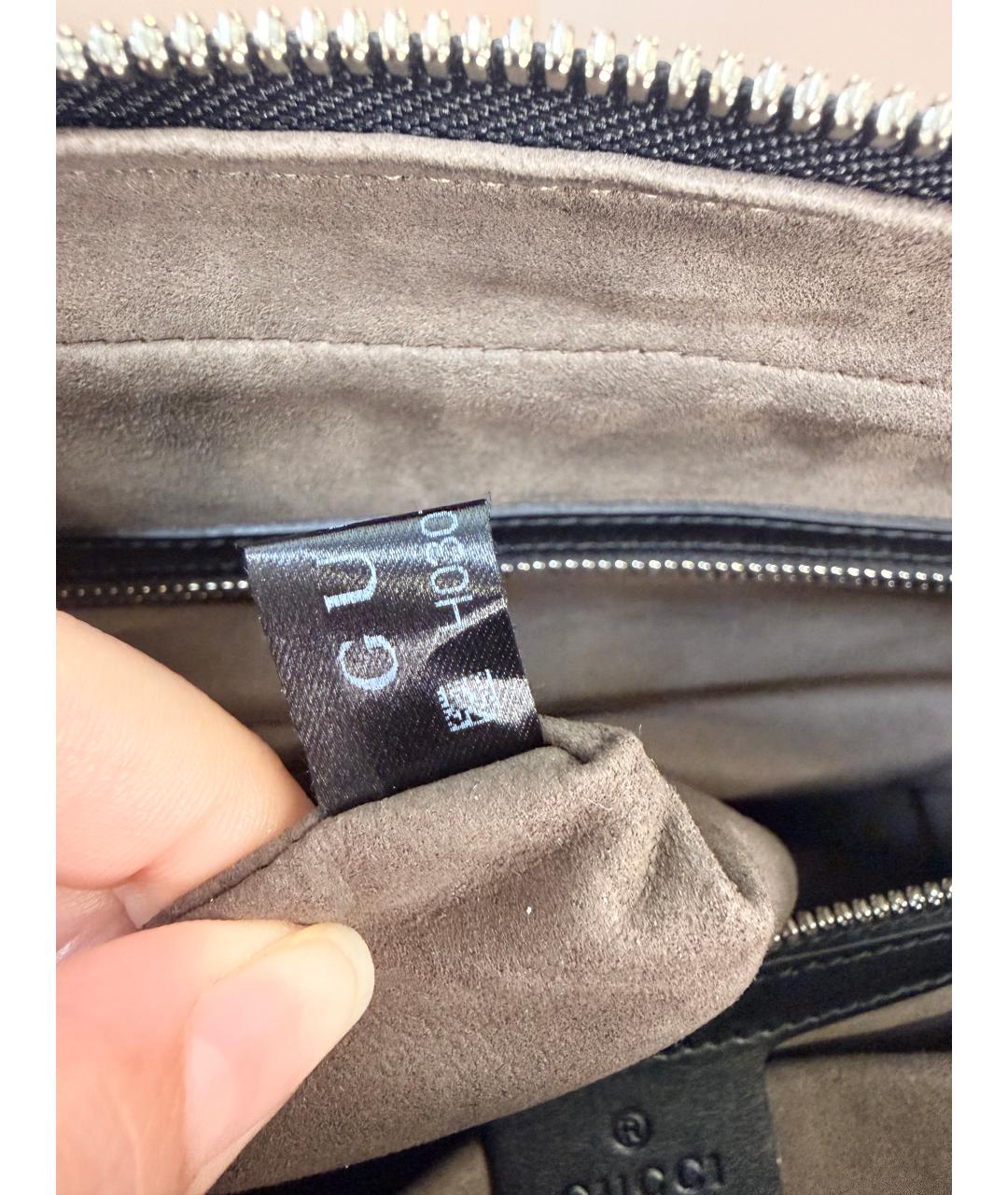 GUCCI Черный кожаный портфель, фото 3