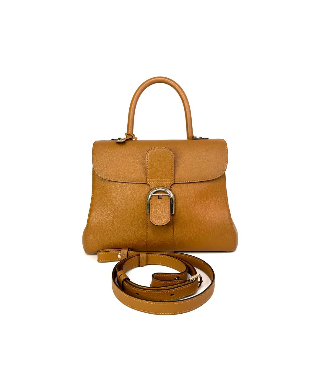 DELVAUX Коричневая кожаная сумка с короткими ручками, фото 1