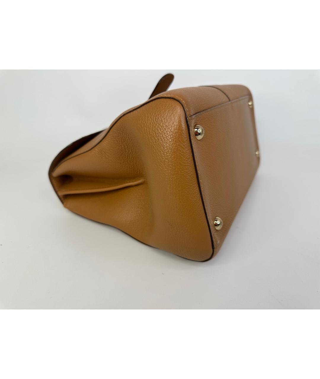 DELVAUX Коричневая кожаная сумка с короткими ручками, фото 7