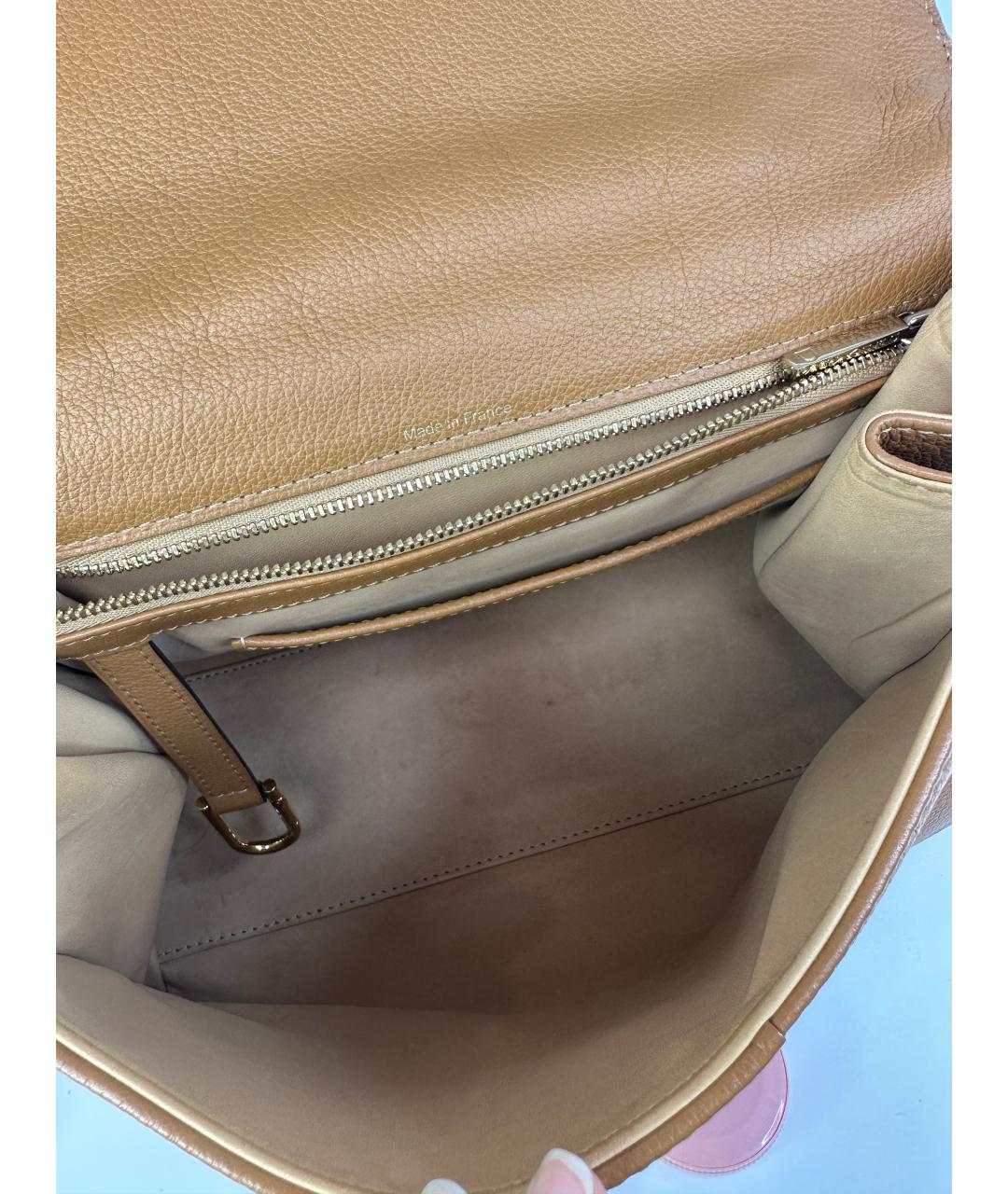 DELVAUX Коричневая кожаная сумка с короткими ручками, фото 3