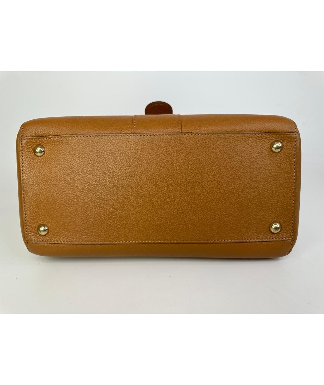 DELVAUX Коричневая кожаная сумка с короткими ручками, фото 6