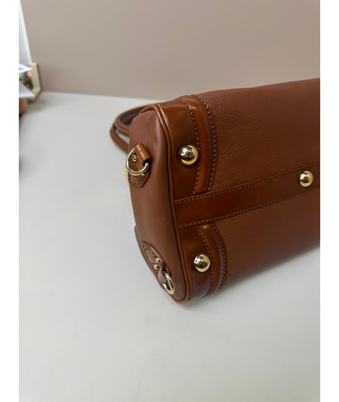 CELINE Коричневая кожаная сумка через плечо, фото 7