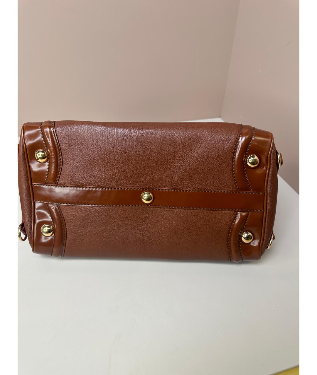 CELINE Коричневая кожаная сумка через плечо, фото 3