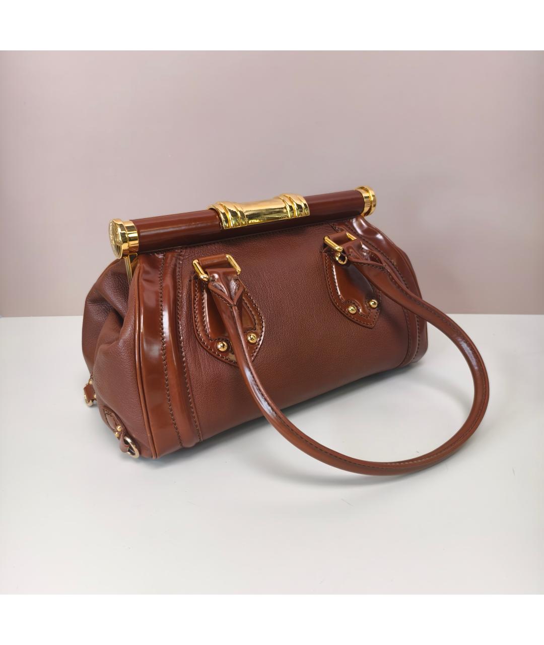 CELINE Коричневая кожаная сумка через плечо, фото 8
