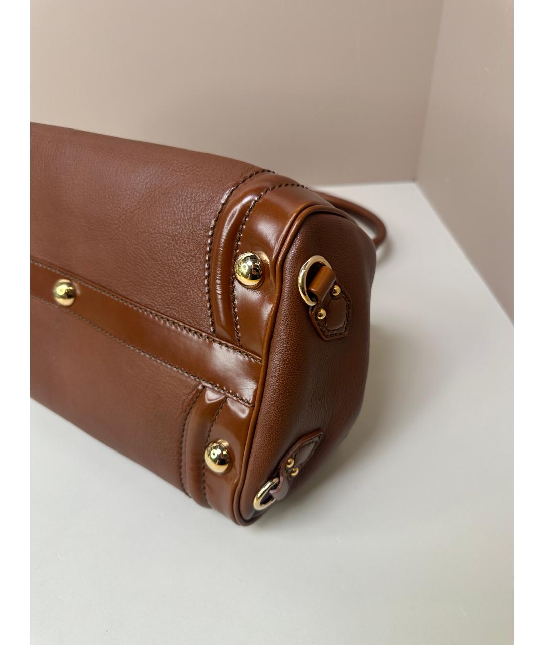 CELINE Коричневая кожаная сумка через плечо, фото 6