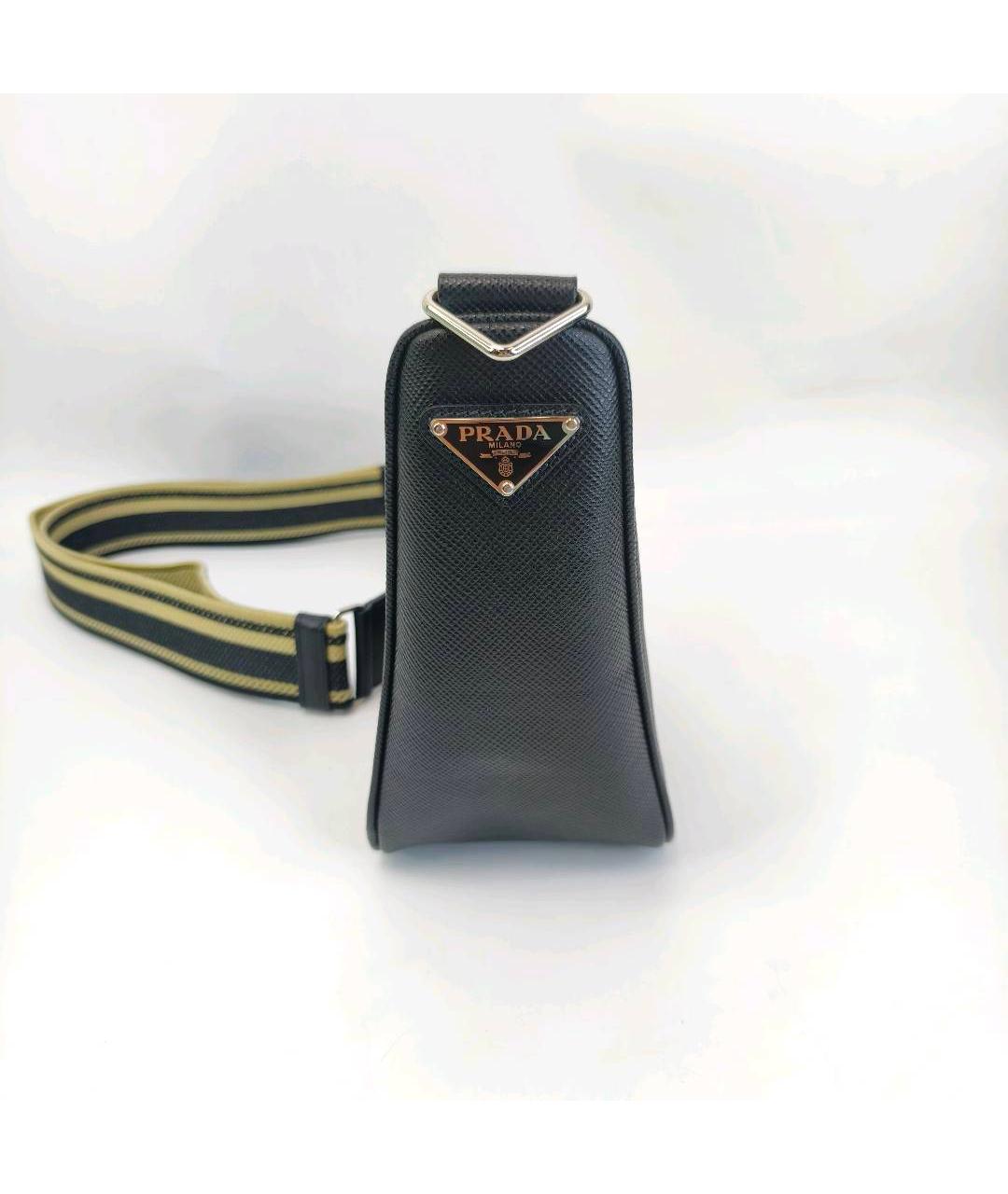 PRADA Черная кожаная сумка через плечо, фото 7