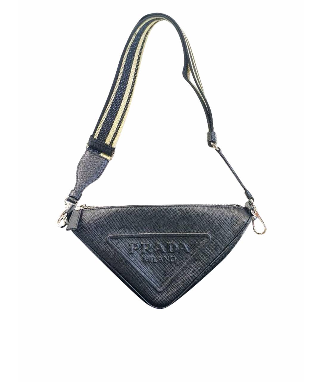 PRADA Черная кожаная сумка через плечо, фото 1