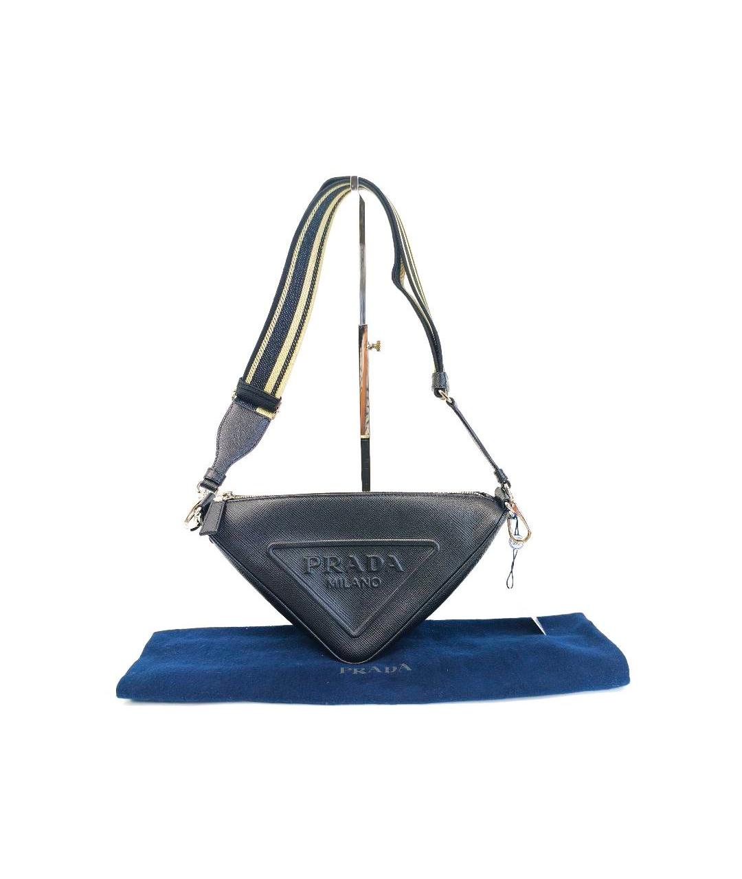 PRADA Черная кожаная сумка через плечо, фото 10