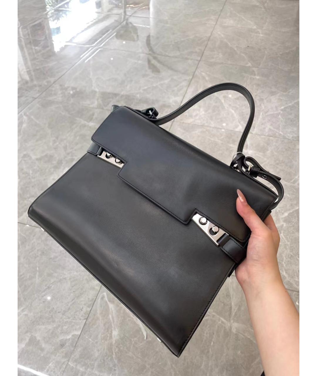 DELVAUX Черная кожаная сумка с короткими ручками, фото 6