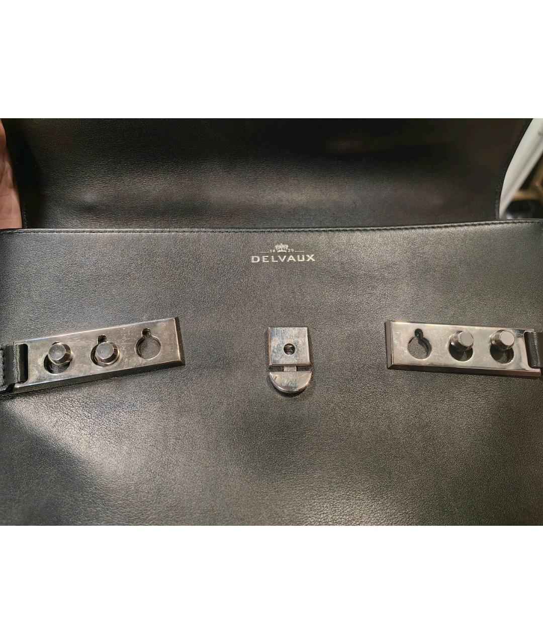 DELVAUX Черная кожаная сумка с короткими ручками, фото 3