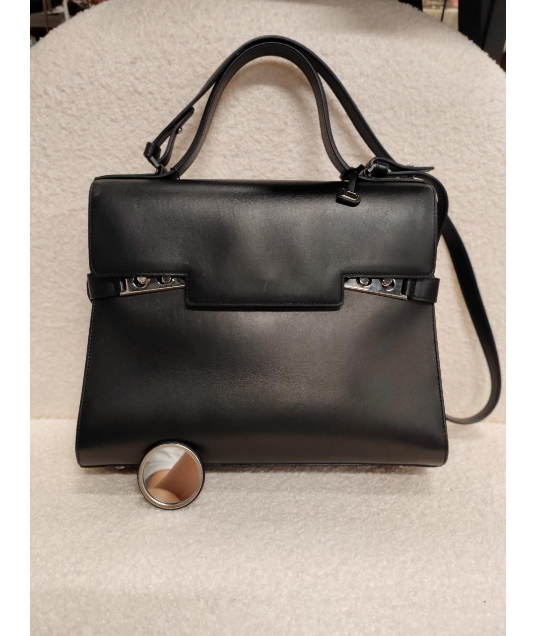 DELVAUX Черная кожаная сумка с короткими ручками, фото 4