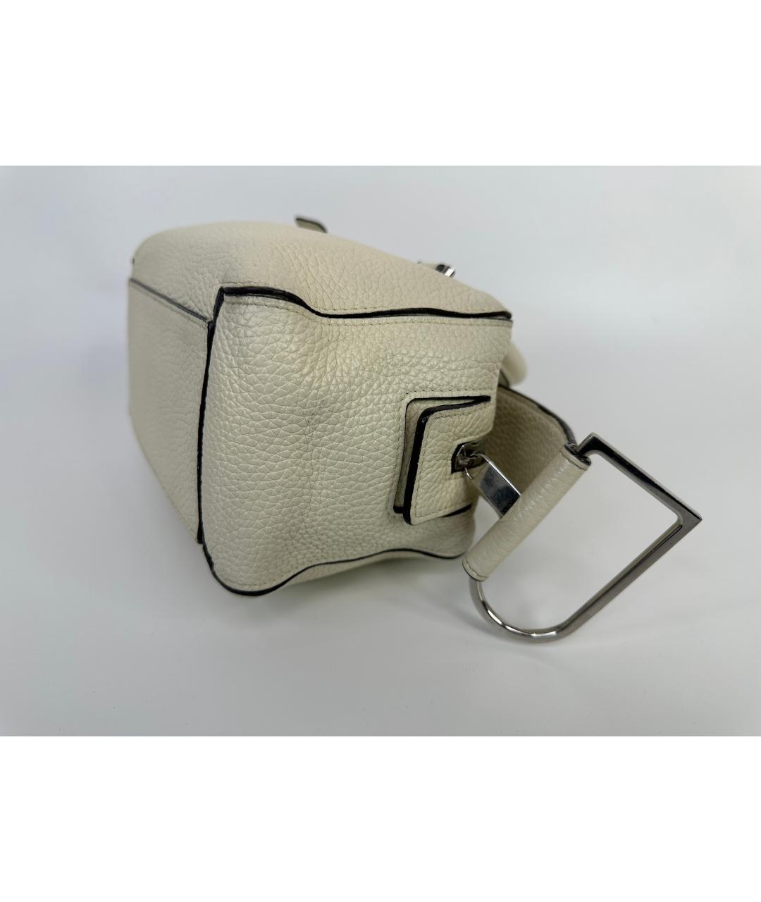 DELVAUX Белая кожаная сумка с короткими ручками, фото 8