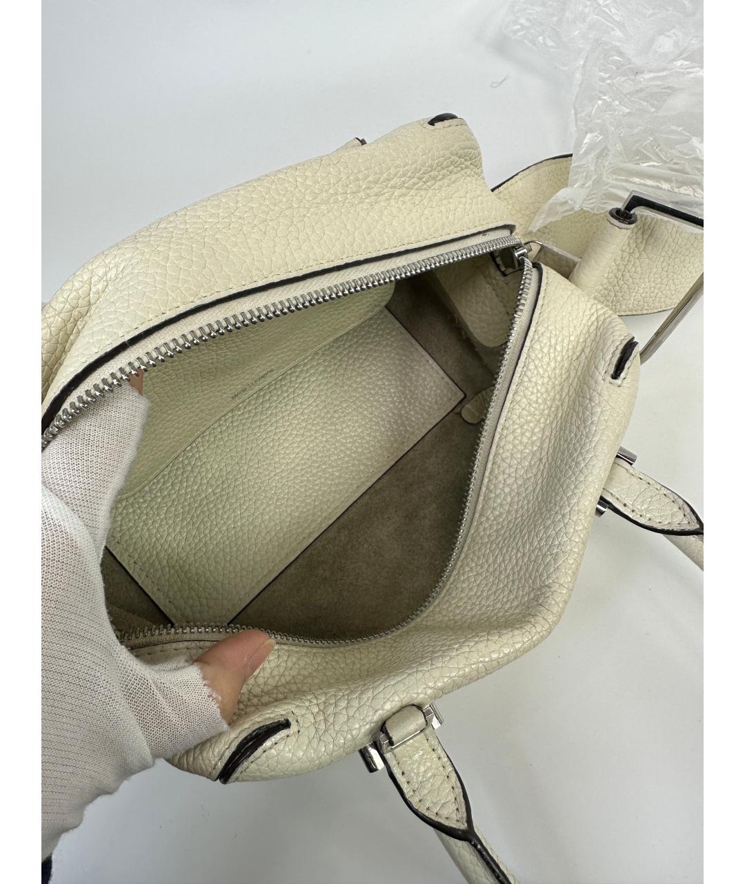 DELVAUX Белая кожаная сумка с короткими ручками, фото 3