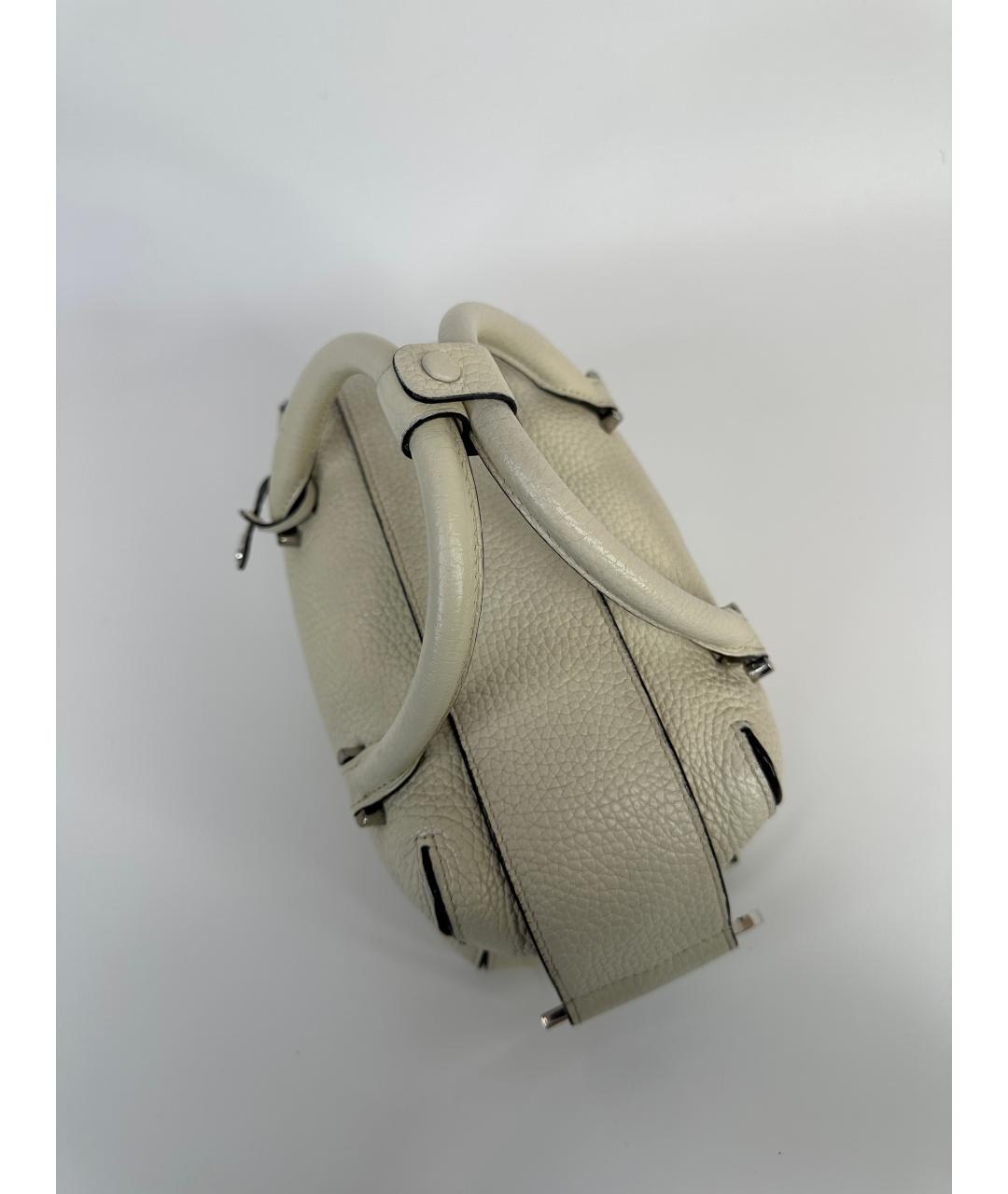 DELVAUX Белая кожаная сумка с короткими ручками, фото 5