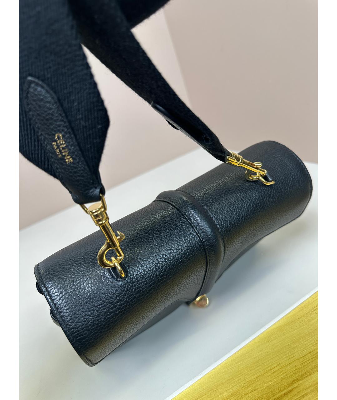 CELINE Черная кожаная сумка через плечо, фото 8