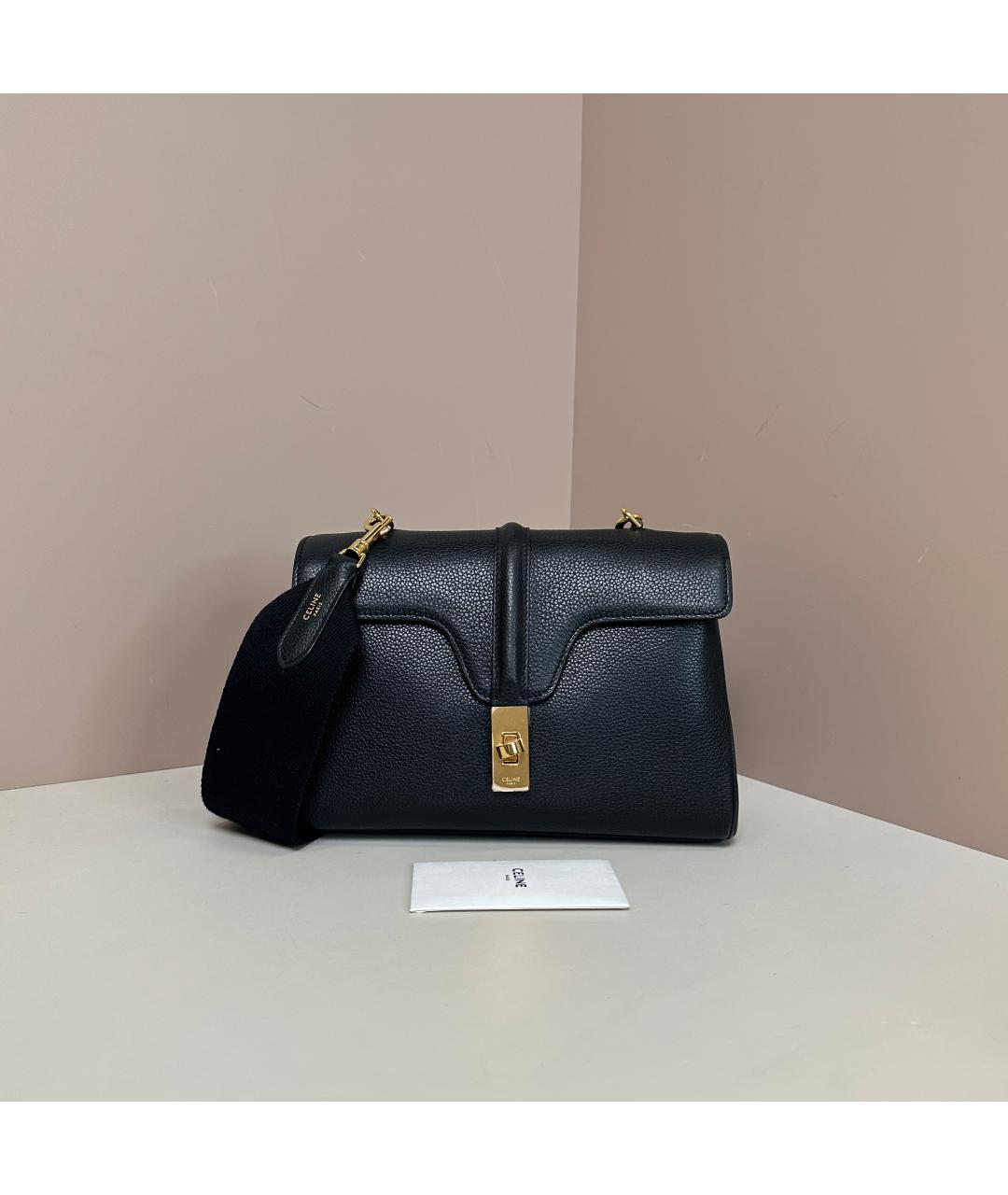CELINE Черная кожаная сумка через плечо, фото 10