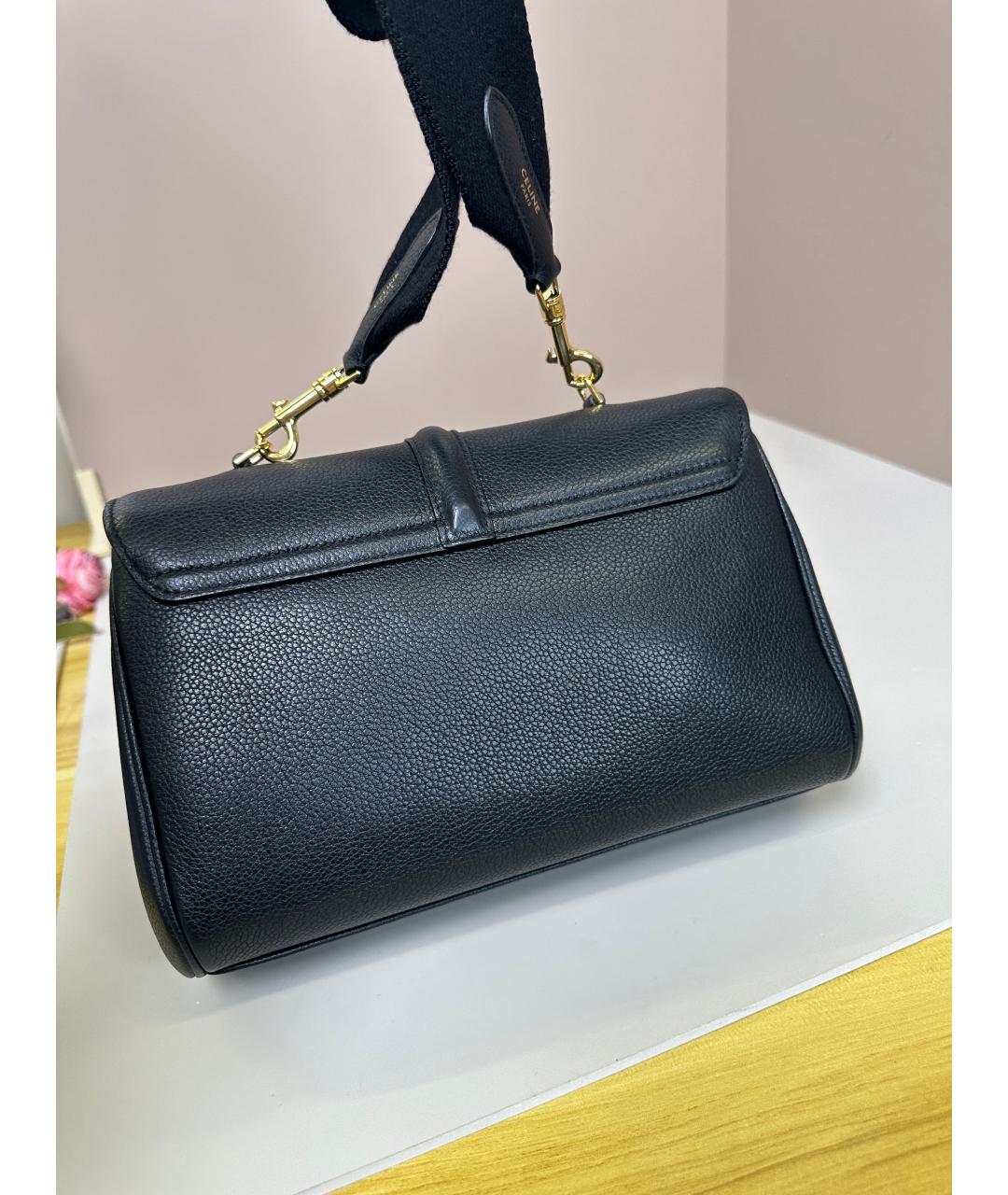 CELINE Черная кожаная сумка через плечо, фото 3