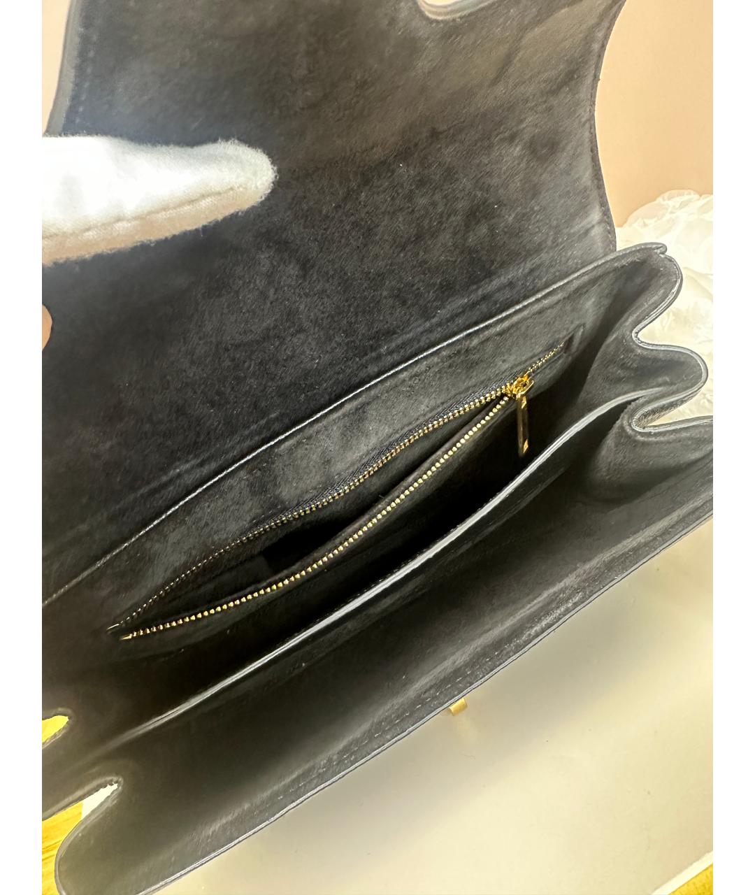 CELINE Черная кожаная сумка через плечо, фото 7