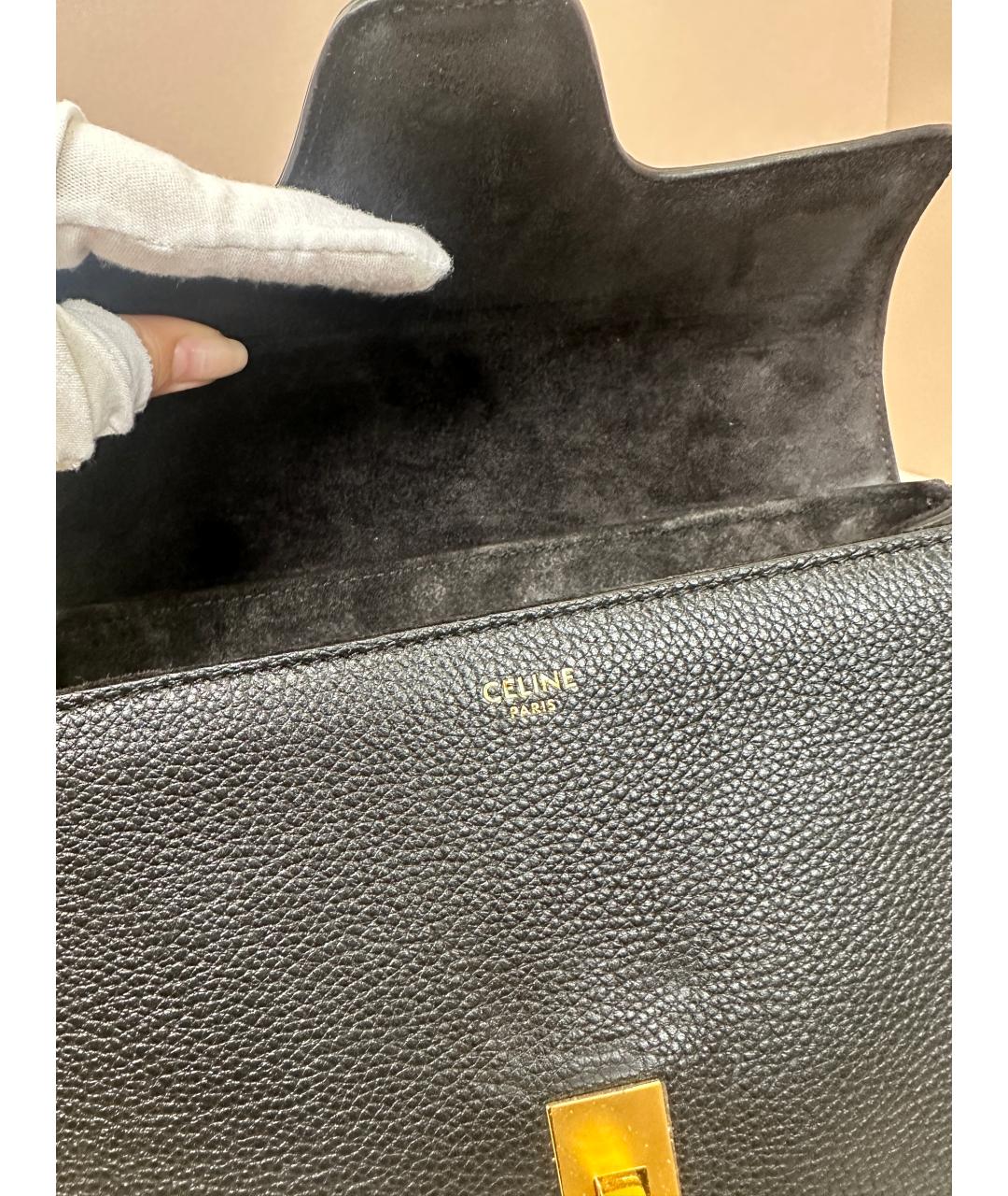 CELINE Черная кожаная сумка через плечо, фото 5