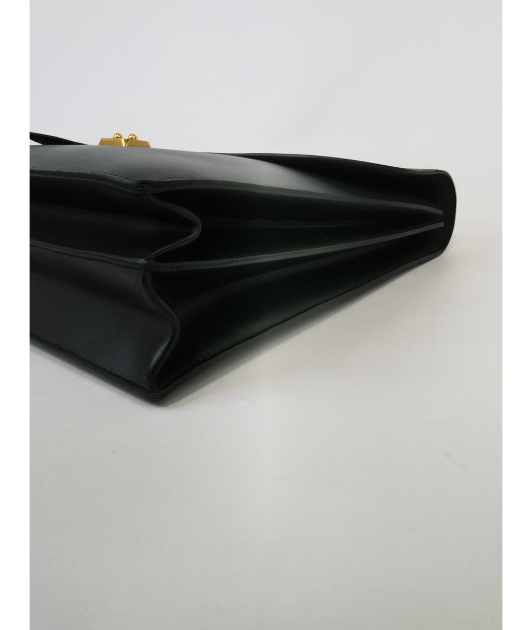 HERMES Черная кожаная сумка с короткими ручками, фото 9