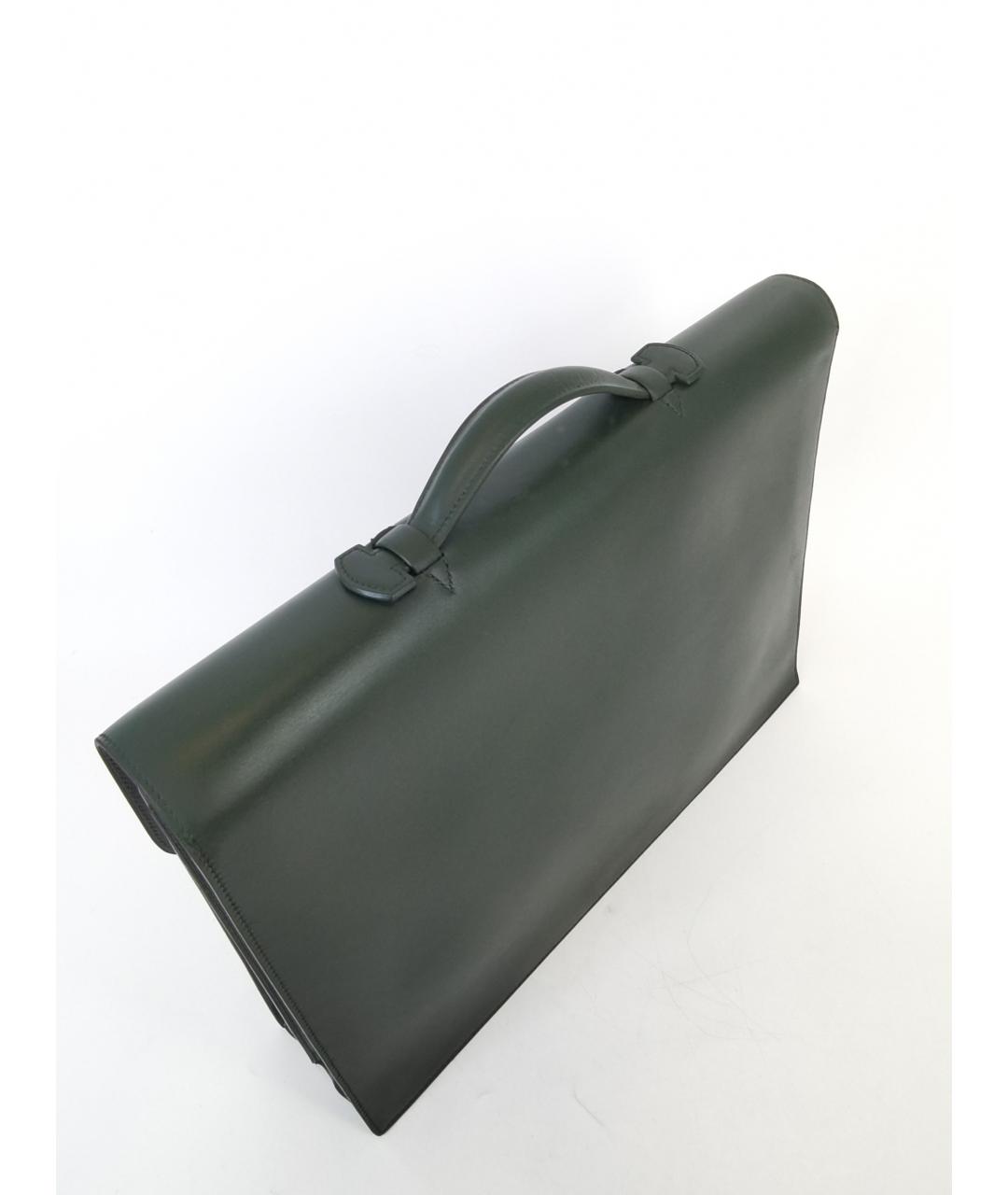 HERMES Черная кожаная сумка с короткими ручками, фото 6