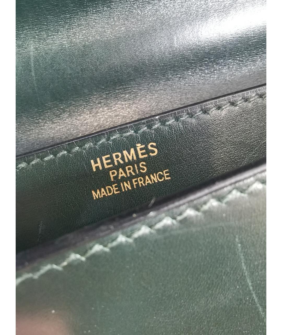 HERMES Черная кожаная сумка с короткими ручками, фото 5