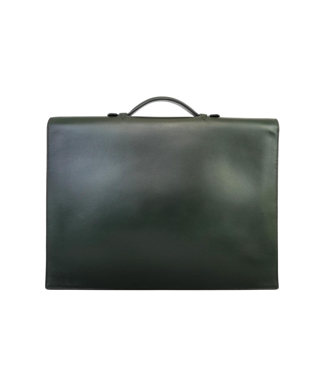 HERMES Черная кожаная сумка с короткими ручками, фото 2