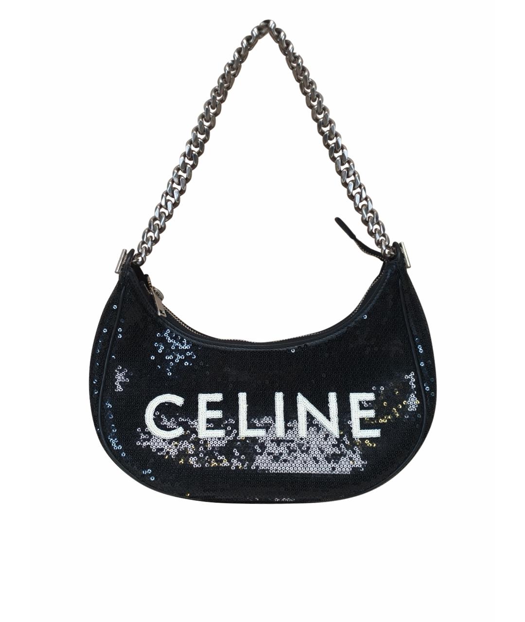 CELINE Черная тканевая сумка с короткими ручками, фото 1