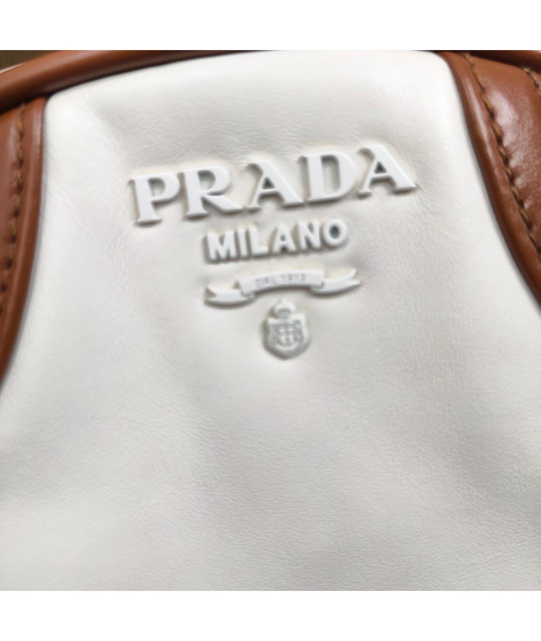 PRADA Белая кожаная сумка через плечо, фото 6