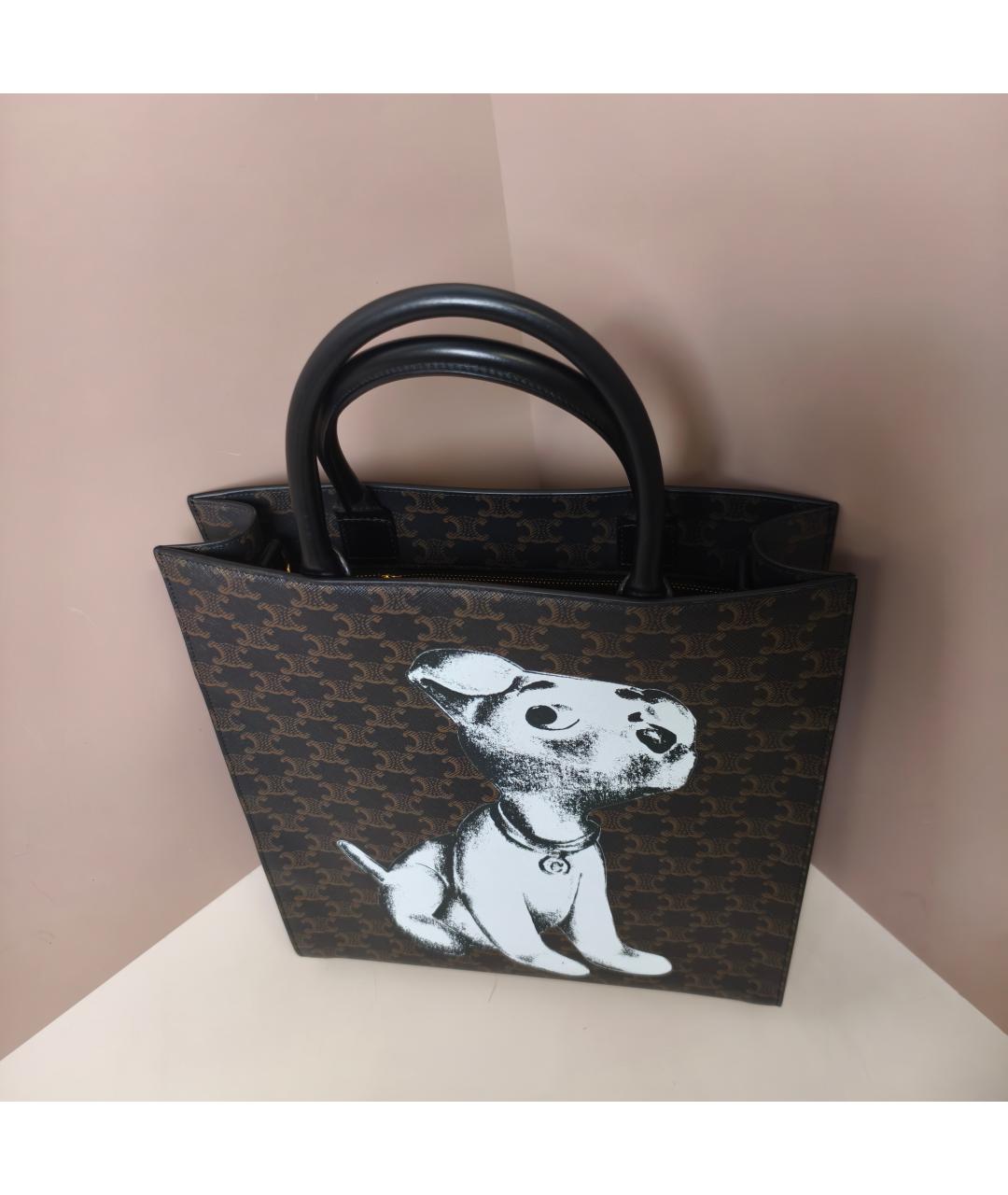 CELINE Коричневая сумка с короткими ручками, фото 4