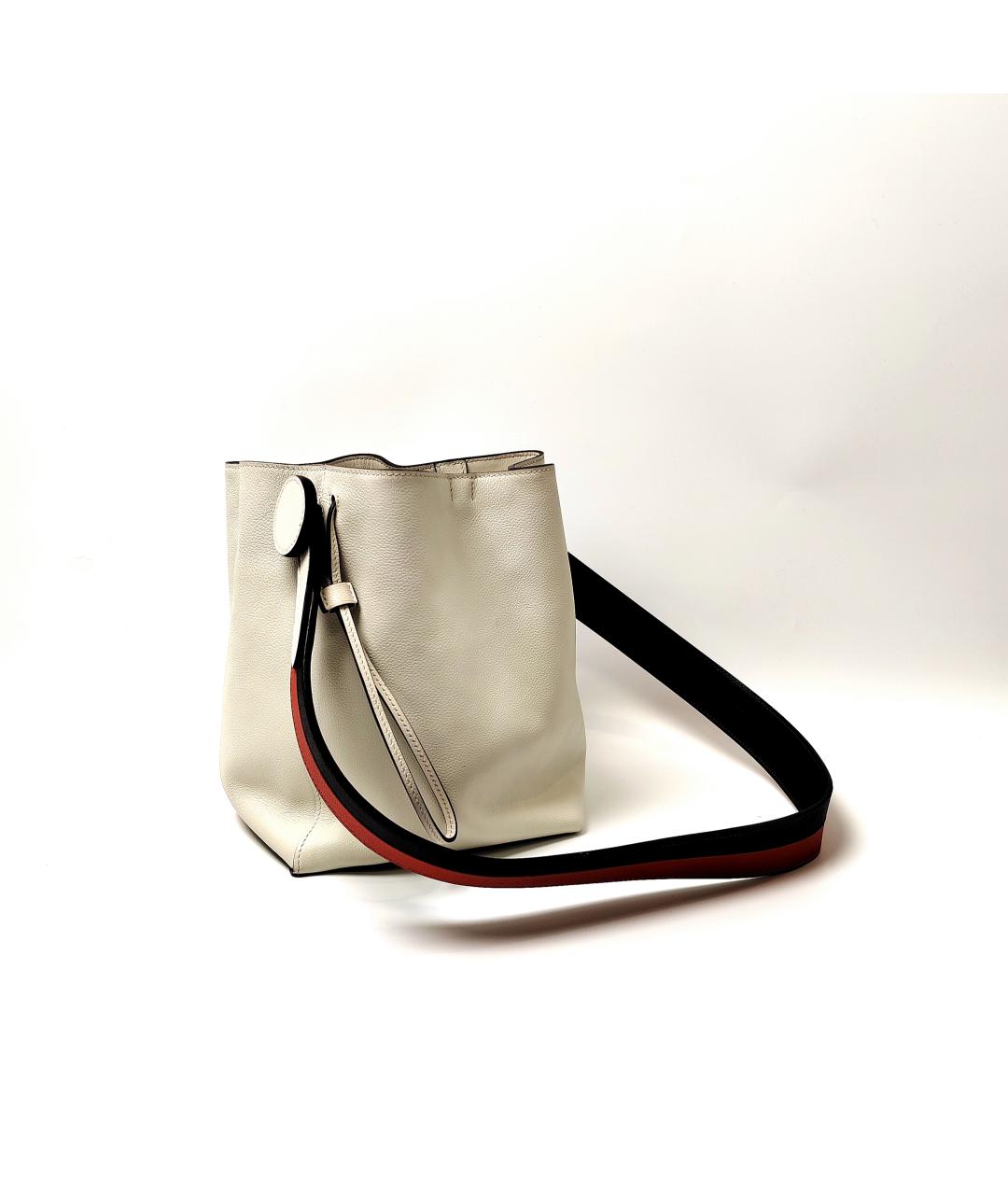 HERMES Белая кожаная сумка тоут, фото 5