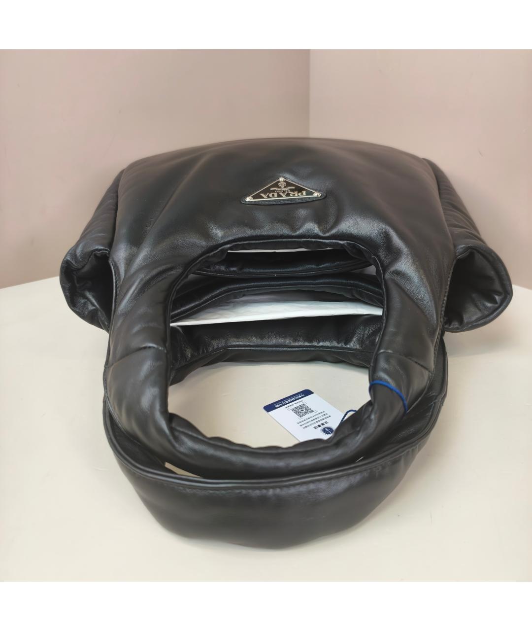 PRADA Черная кожаная сумка с короткими ручками, фото 7