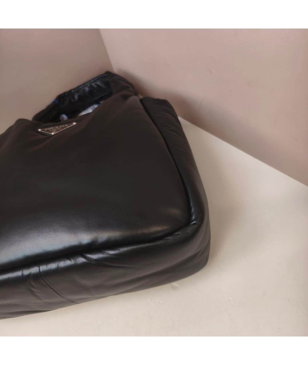 PRADA Черная кожаная сумка с короткими ручками, фото 9