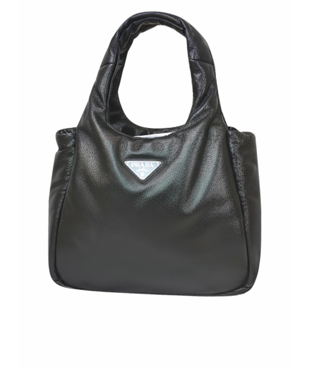 PRADA Черная кожаная сумка с короткими ручками, фото 1