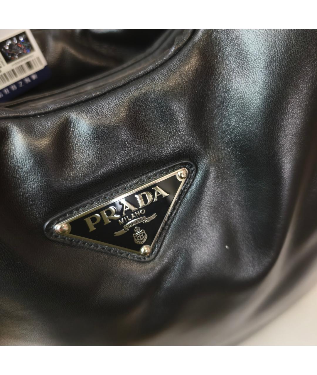 PRADA Черная кожаная сумка с короткими ручками, фото 3