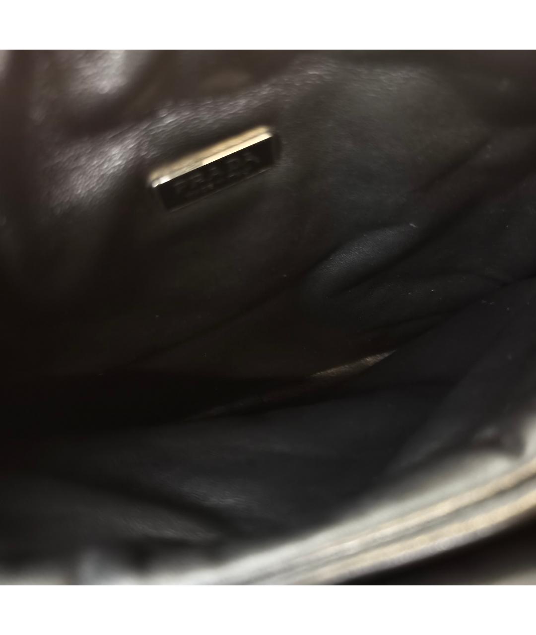 PRADA Черная кожаная сумка с короткими ручками, фото 5