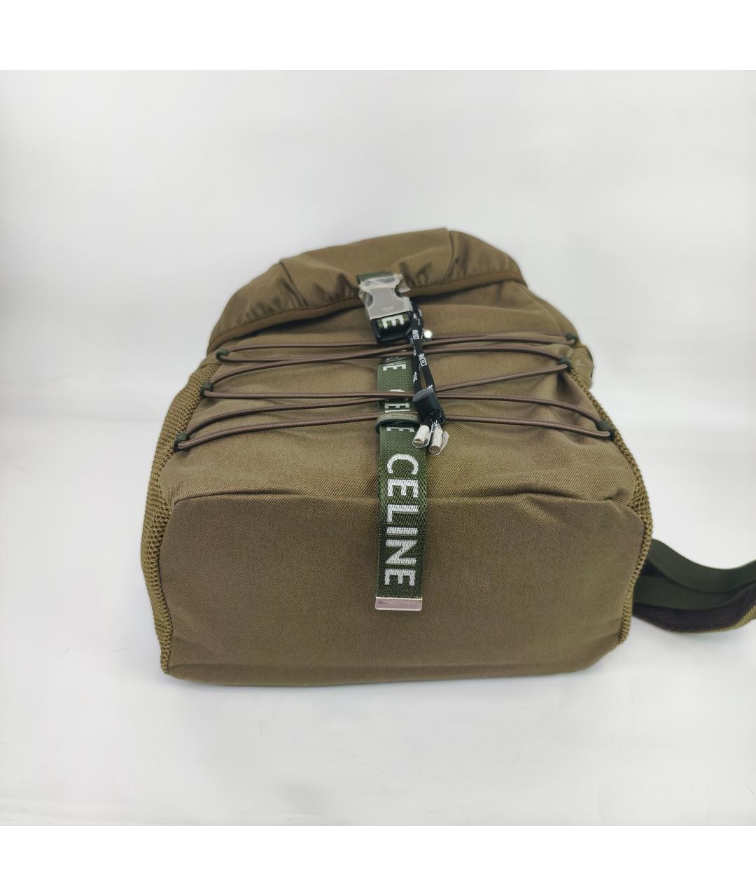 CELINE Хаки тканевый рюкзак, фото 7