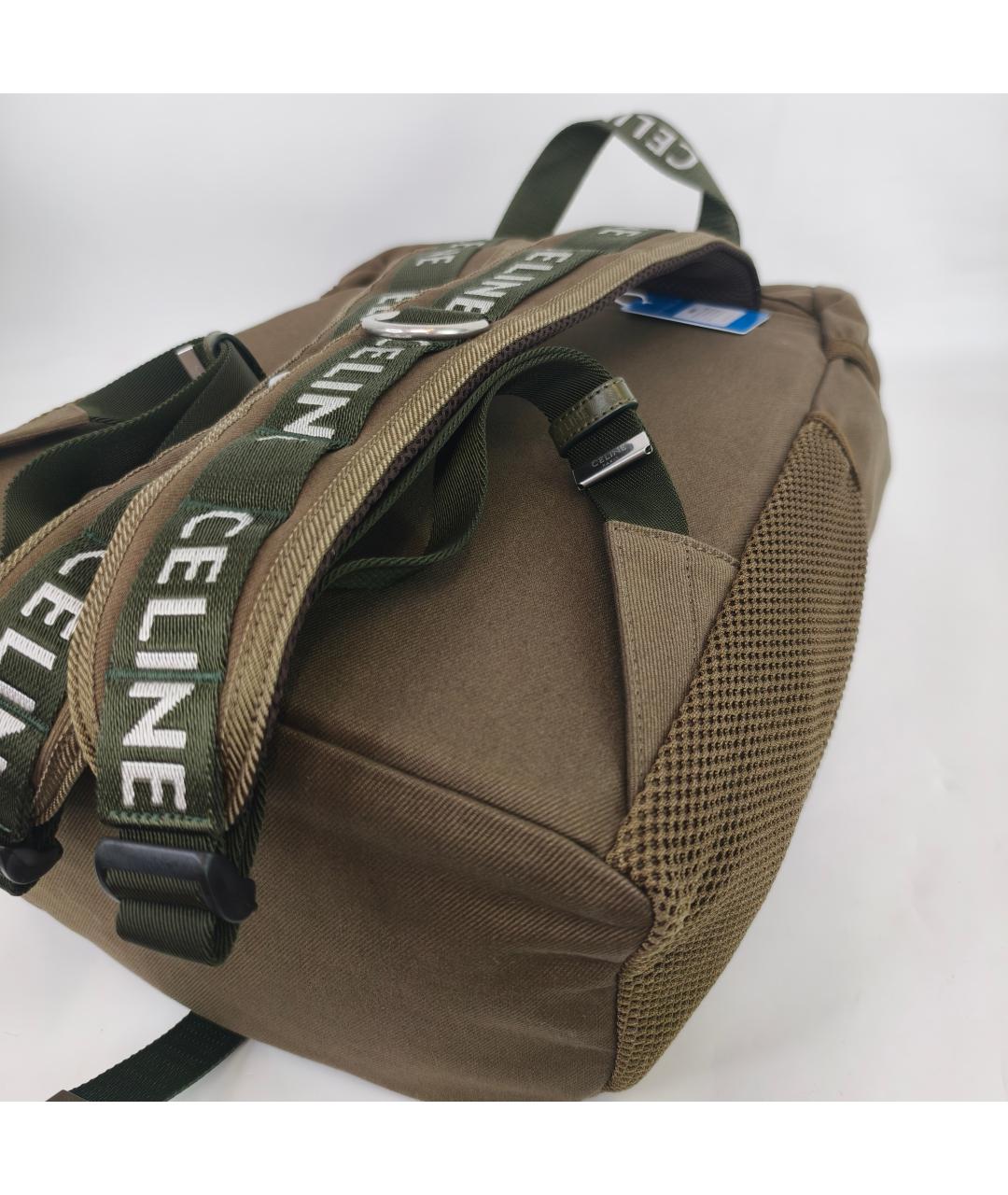 CELINE Хаки тканевый рюкзак, фото 8