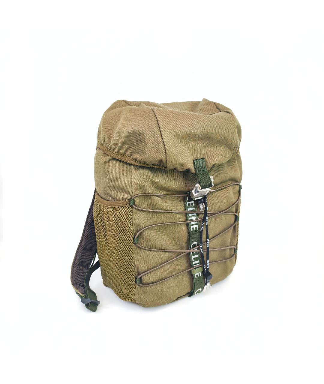 CELINE Хаки тканевый рюкзак, фото 5