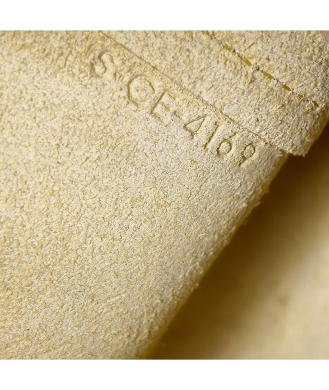 CELINE Желтая кожаная сумка с короткими ручками, фото 2