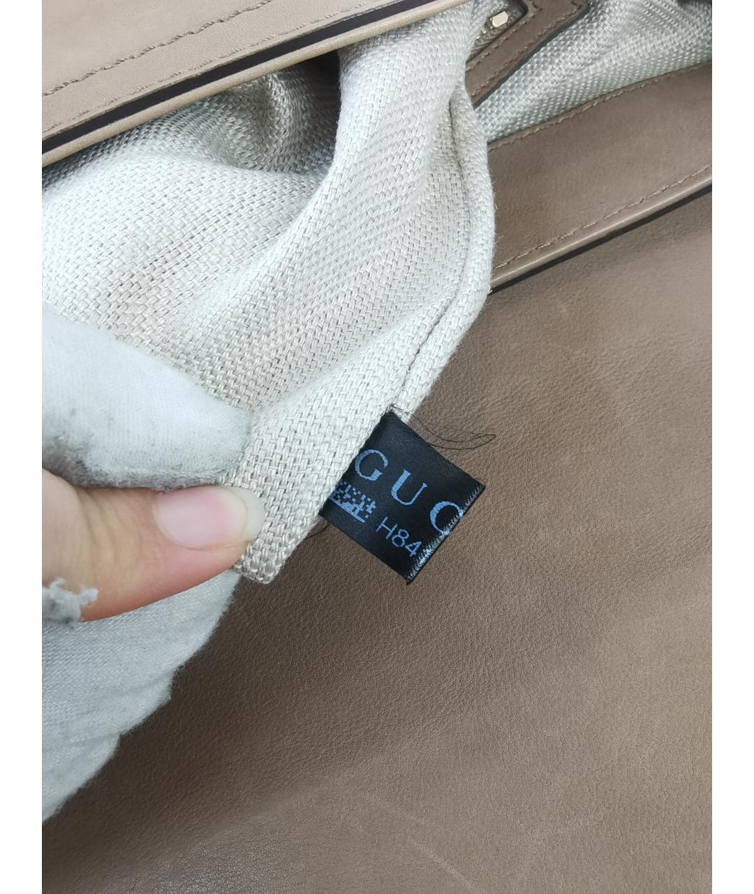 GUCCI Коричневая кожаная сумка с короткими ручками, фото 4