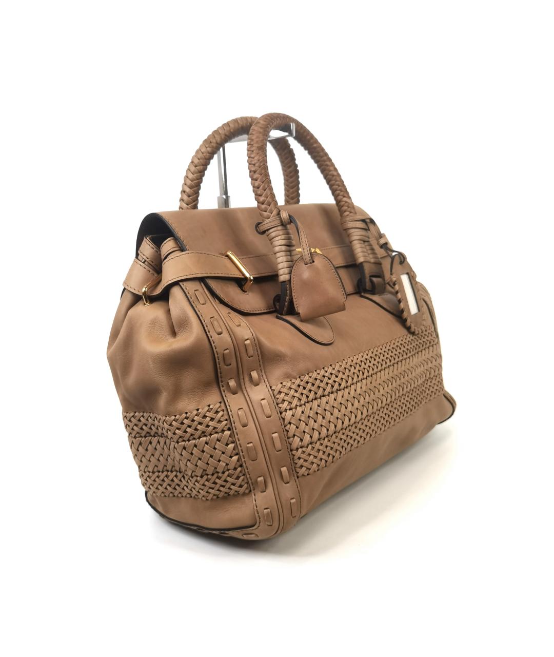 GUCCI Коричневая кожаная сумка с короткими ручками, фото 10